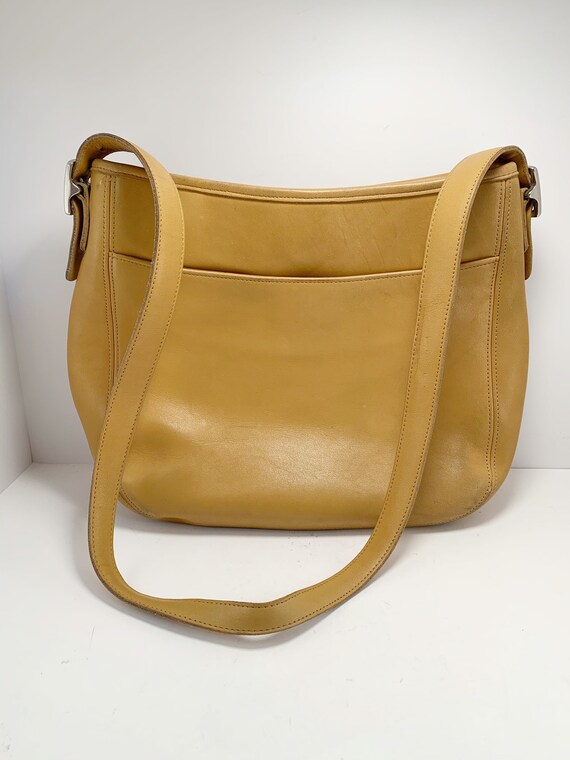 Vintage tan leather coach purse