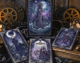Baralho de Tarô Gótico Vitoriano | Cartas para Trabalho com a Sombra | Leituras da Descida da Rainha