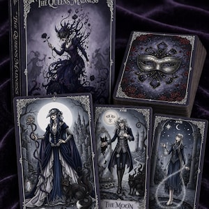 The Queens Madness Tarot Deck, 78-Card Gothic Shadow Work Deck