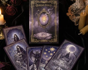 Baralho de Tarô Gótico Sombrio | Cartas de Tarô do Trabalho com as Sombras | Baralho de Tarô Vitoriano | Loucura da Rainha
