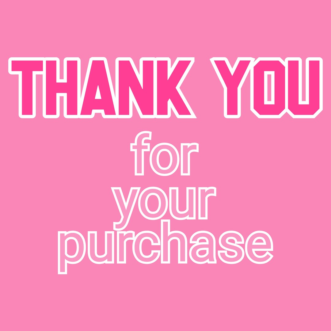 Pink Thank You for Your Purchase Label/sticker Clipart - Etsy