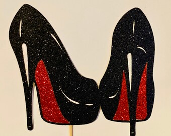 black red bottom high heels