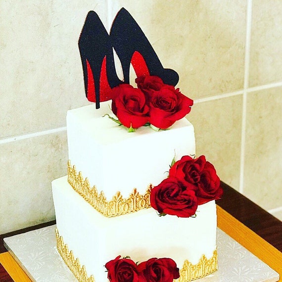 Glitter Cardstock High Heels Cake Topper Choose Your Colors Etsy