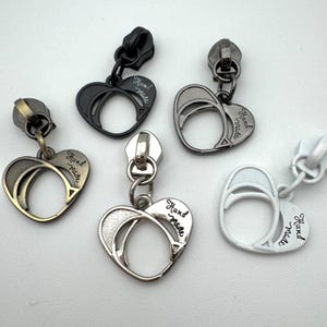 Handmade Heart  | Nylon Zipper Pull | #5 Set Of 5