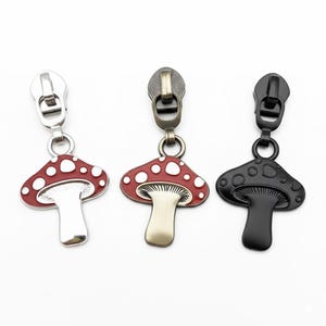 Tirador de cremallera de nailon con forma de hongo, n.° 5, juego de 3