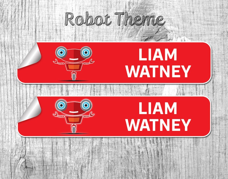 Container Label Kids Label Label Robot Label Name Label Sticker Label Label School Label Toy Robot Label