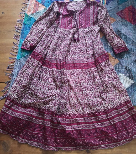 Vintage Indian cotton dress, Indian cotton dress,