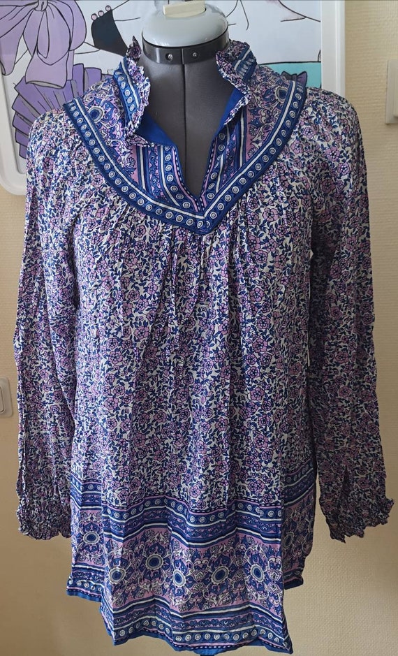 Vintage indian cotton blouse women, Indian cotton