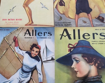 Vintage Newprints Allers Sweden Fashion magazine 1930s