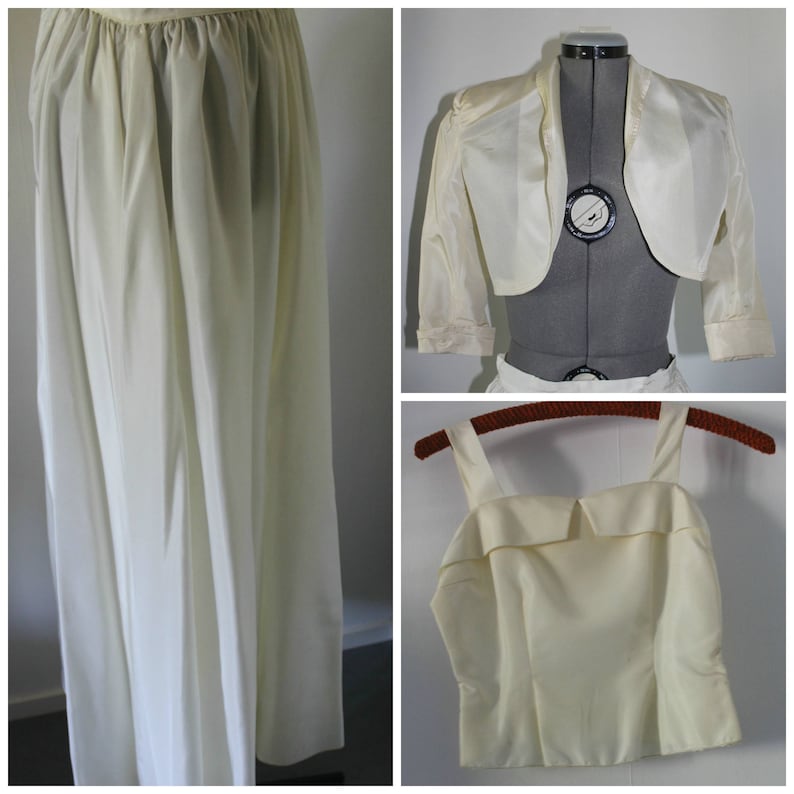 small xsmall 1940s skirt Vintage 1940s Three Piece set Women silk 1940s 1940s top 1940s jacket Vintage 1940s Dress wedding