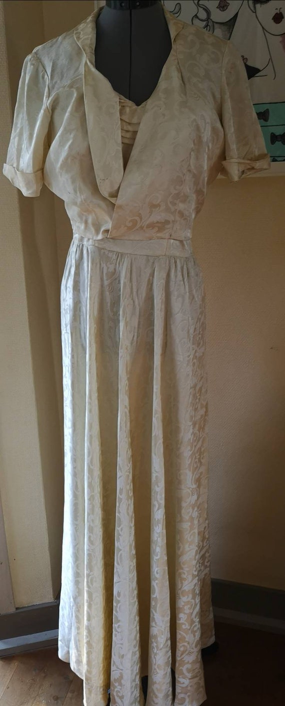 Vintage 1940s formal dress women, Wedding Dress 1… - image 3