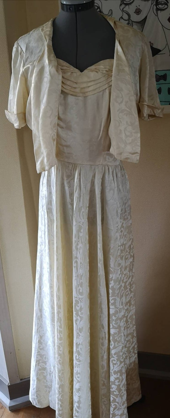 Vintage 1940s formal dress women, Wedding Dress 19