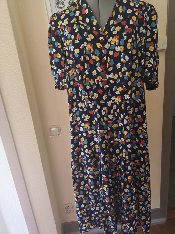 Vintage 1930s dress women, 1930s dress, floral 193