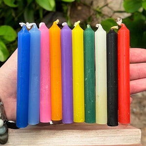 4 Inch Altar Chime Candles Set of 10– Assorted Colored Candles for Rituals, Meditation, Manifestation, Spiritual Practices & Intentions