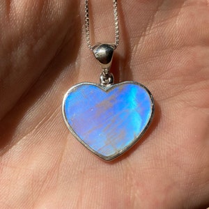 Moonstone Heart Sterling Silver Pendant, Heart Shape Pendant, Crown Chakra, Female Energy, Girl Power, New Beginning, Bridesmaid Gift