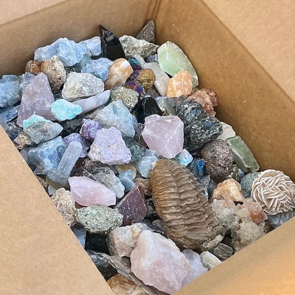 Offre insensée 20 livres de pierres brutes assorties à des prix imbattables - Bonne affaire en gros pour un mélange de cristaux bruts (qualité « A »), lot en gros