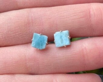 Larimar Semi Precious Stone Earring Larimar Earrings Teardrop Earring Larimar ETSY Boho Earrings 925 Sterling Solid Silver Earring