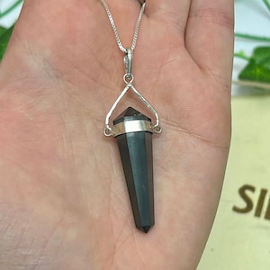 Shungite Swivel Pendant from Karelia Russia, Shungite Necklace, EMF, 5G, Protection Stone, Root Chakra, Talisman, Healing Stone