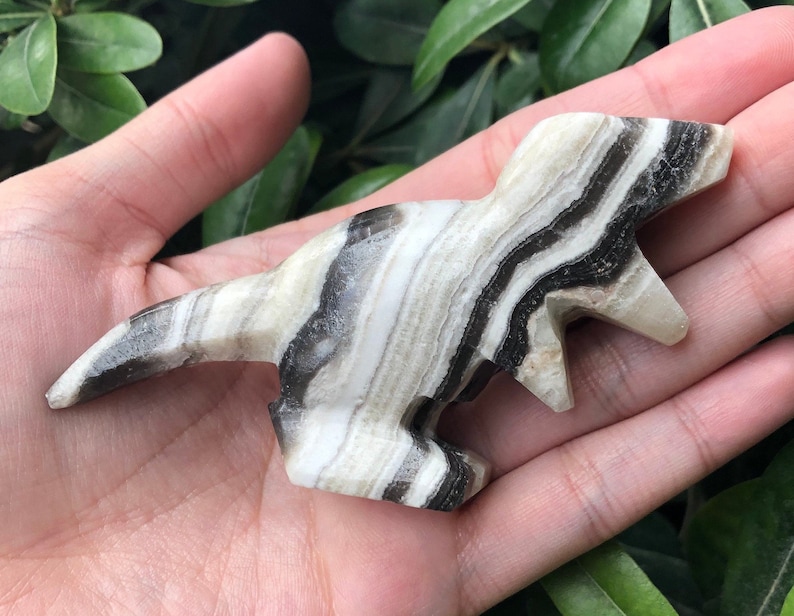 Zebra Onyx Small Trex Stone Carving Polished Tyrannosaurus Etsy UK