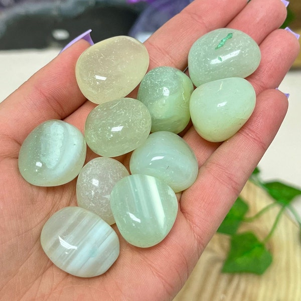 One Aqua Chalcedony Tumbled Stone, Chalcedony Pocket Stone, Heart Chakra, Energy Stone, Meditation Stone, Healing Energy, Calming Stone, QG