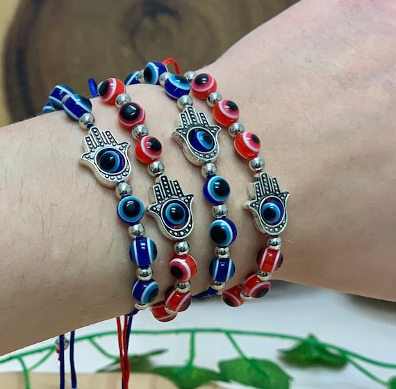 Hamsa & Evil Eye Spinner Shambala Bracelet available in Red or