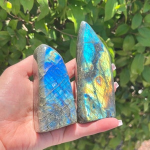 Labradorite Polished Free Form (Multiple Sizes), High Quality Flashy Lab, Manifestation, Third Eye Chakra, Crystal Decor, Healing Energy, QG