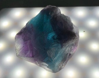 Raw Fluorite Stone, Fluorite Crystal, Rough Fluorite Crystal, Fluorite Pocket Stone, Rainbow Blue Purple Green Raw Crystal Stone Gemstone