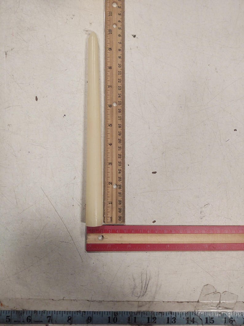 Long Taper Unscented Wax Candle, Prayer, Altar Candle, 10 Inch / 25cm, Red, White, Yellow, Wedding Party Event Candles, Thin Base image 11