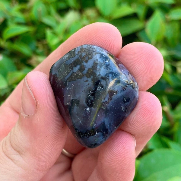 One Indigo Gabbro Tumbled Stone, Indigo Gabbro, Tumbled Stone, Chakra Stone, Meditation Stone, Pocket Stone, Healing Stone