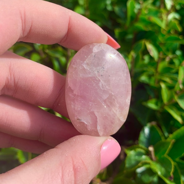 One Polished Rose Quartz Worry Stone, Worry Stone, Rose Quartz Tumbled, Heart Chakra Stone, Pocket Worry Stone, Fidget Stone, Anti Anxiety