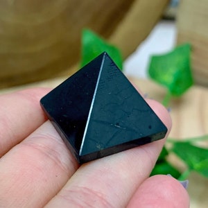 One Mini 1&quot; Black Tourmaline Pyramid, Crystal Pyramid, Energy Pyramid, Stone Pyramid, Polished Black Tourmaline Pyramid, Manifestation Tool