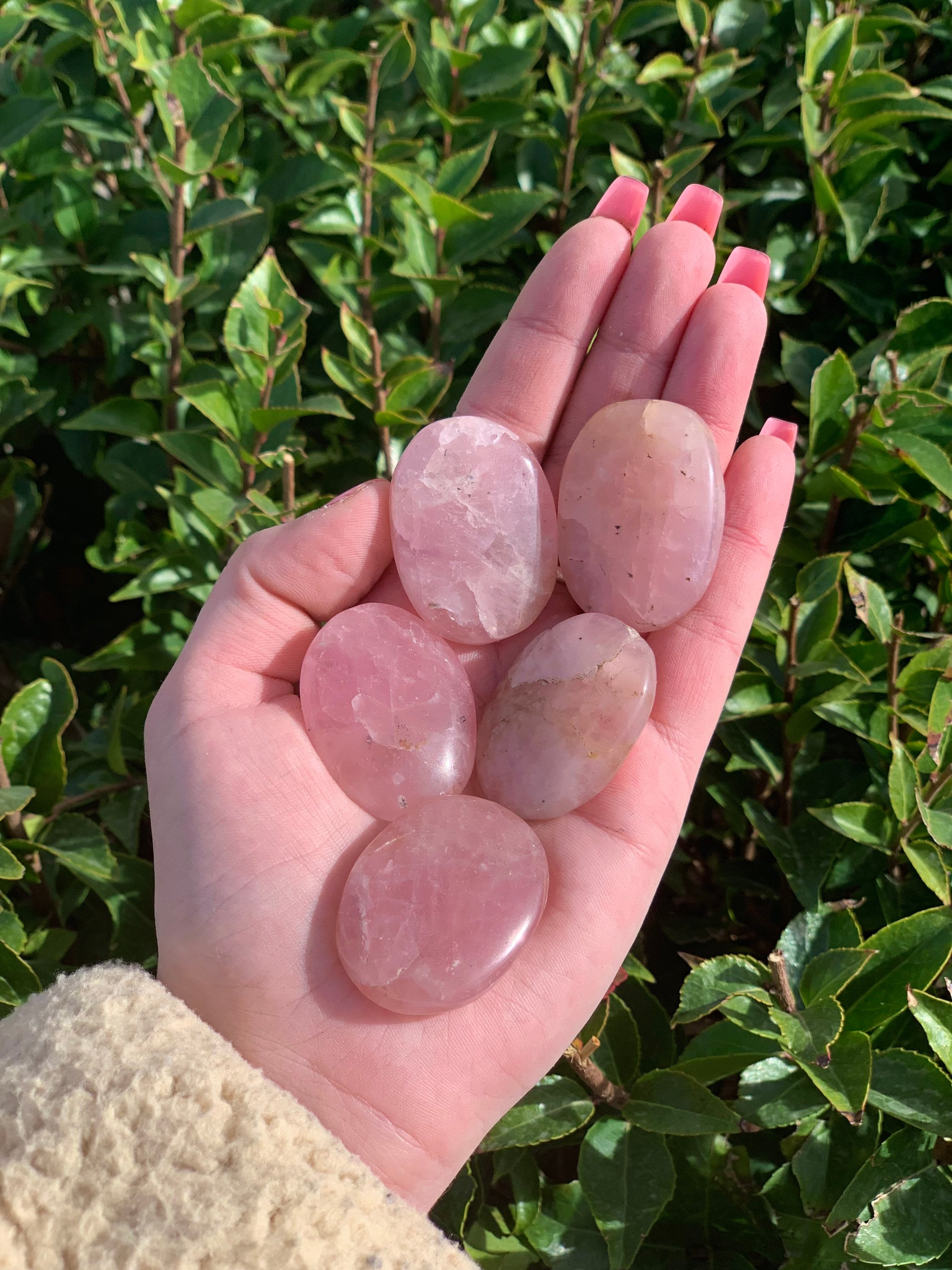Polished Rose Quartz Worry Stones - 1.9 Size