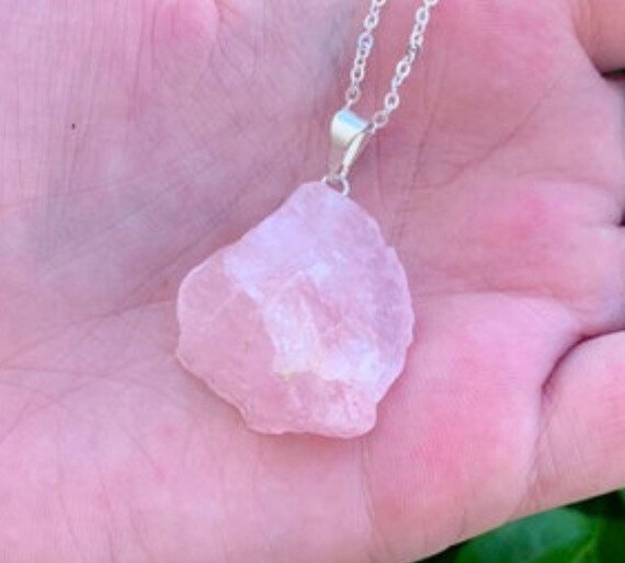 Natural rose best sale quartz necklace