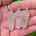 Wire Wrapped Rose Quartz Point Necklace, Terminated Point, Wire Wrap Necklace, Heart Chakra, Self Love Stone, Pink Necklace, Bridesmaids 