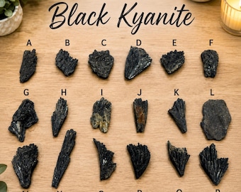 Brazilian Black Kyanite Raw Crystal, Choose Your Exact Piece, Natural Black Kyanite Fan, Protection Crystal, Grounding Stone Gift