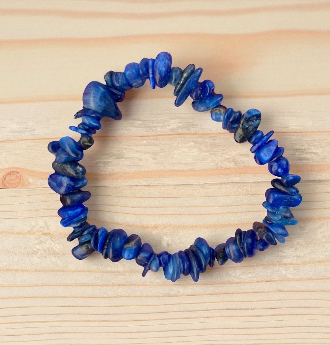 Blue Kyanite Stone Chip Bracelet, Stone Chip Bracelet, Kyanite