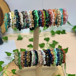 Chip Bracelets, Chakra Healing Crystal Chip Bracelets, Handmade Stretch Bracelets, Stone Bracelets, Inexpensive Jewelry, Low Priced, Healing