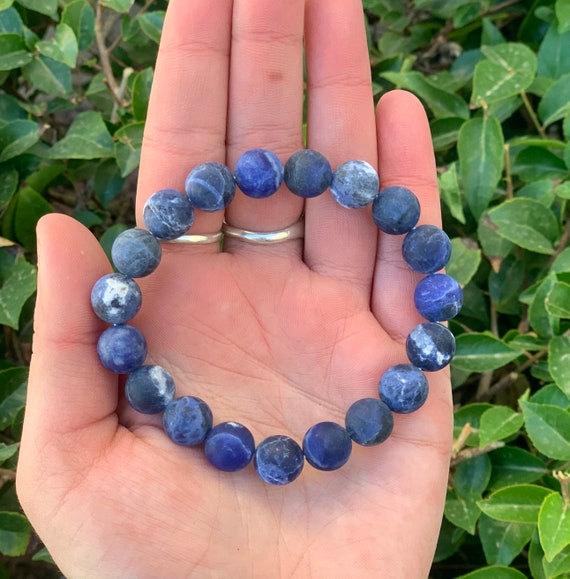 Hand Knotted Thai Sodalite Bracelet with Brass Beads - Happiness and Joy |  NOVICA