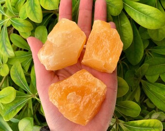 One Natural Orange Calcite Chunk, Mexican Rough Orange Calcite,  Raw Orange Calcite, Orange Calcite Piece, Raw Calcite, Calcite Chunk