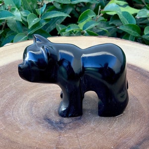 Black Onyx Grizzly Bear Carving (2 Sizes Available), Onyx Bear Carving, Onyx Bear, Crystal Carving, Altar Piece, Animal Spirit, Wisdom, MM
