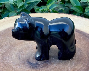 Black Onyx Grizzly Bear Carving (2 Sizes Available), Onyx Bear Carving, Onyx Bear, Crystal Carving, Altar Piece, Animal Spirit, Wisdom, MM