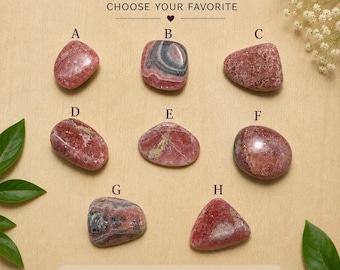 Argentinian Rhodochrosite Tumbled Stone Choose Your Stone, Natural Pink Crystal, Pocket Stone, Crystal Gift, Healing Stone