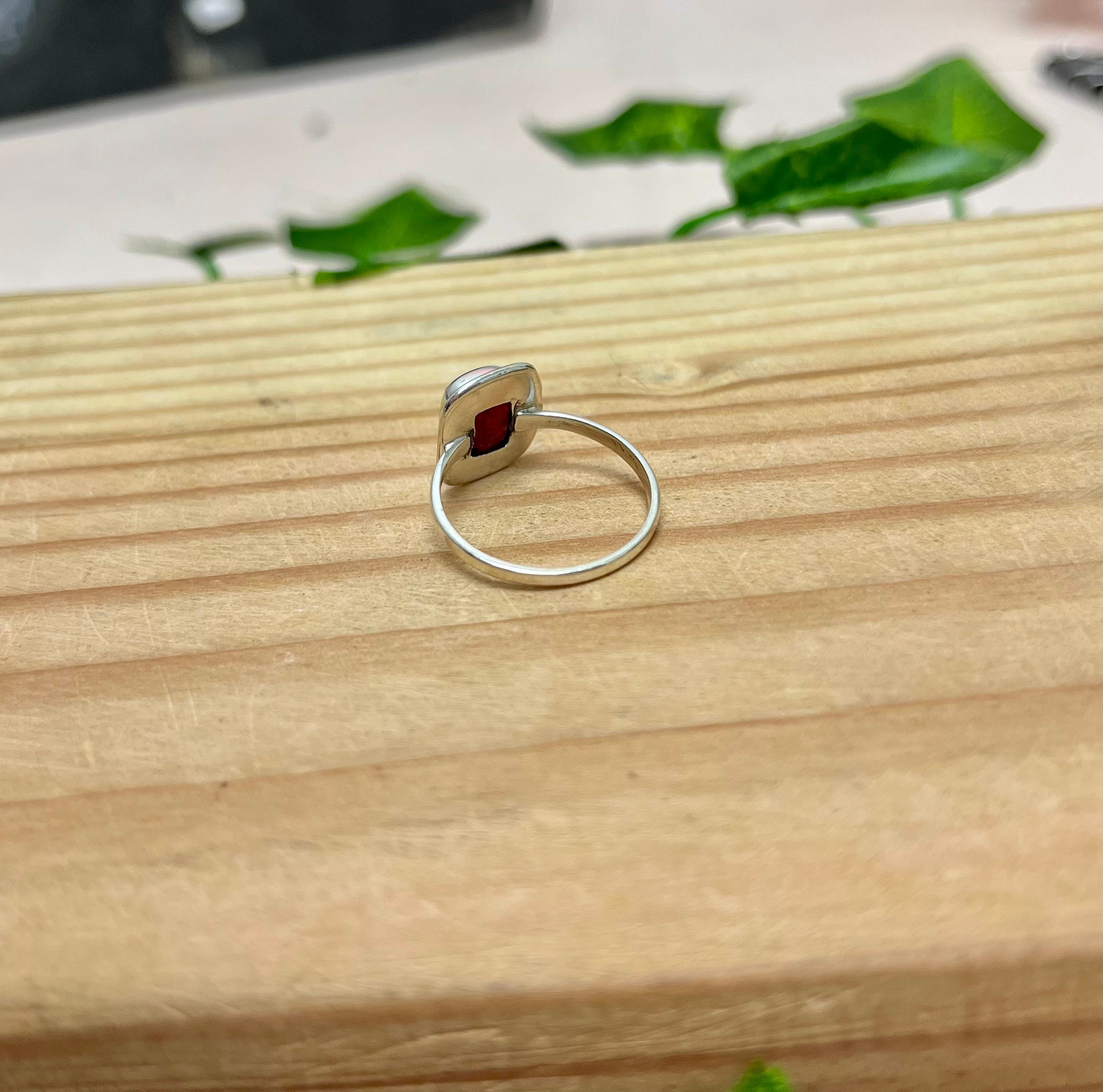Ruby Rope Rings Rectangle Rope Ruby Sterling Silver Ring, Genuine Ruby, July Birthstone ...