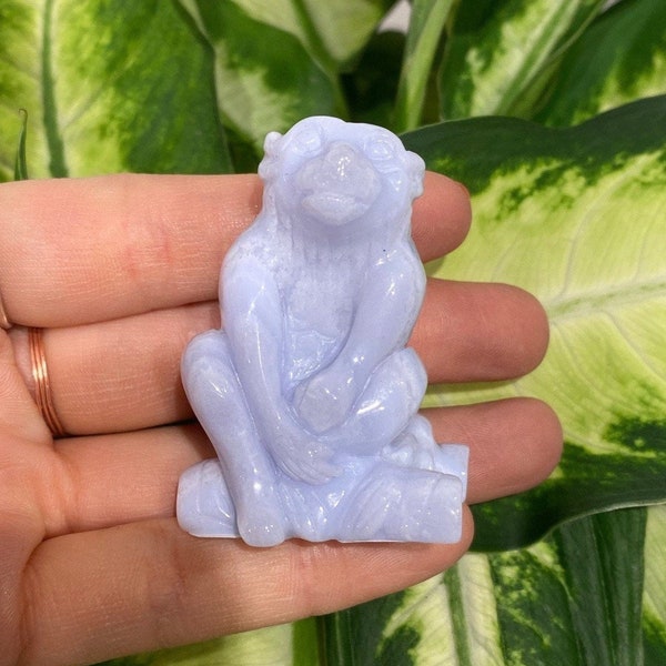 Year of the Monkey Blue Lace Agate Chinese Zodiac Figurine, Chinese Astrology, Zodiac Sign, Lunar New Year, Personalized Birthday Gift