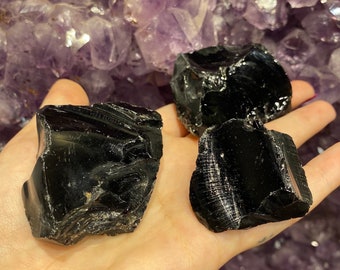 One Rough Obsidian Chunk, Raw Obsidian, Natural Mexico Stone, High Grade , Protection Stone, Alter, Strong Psychic Tool, Warrior Crystal