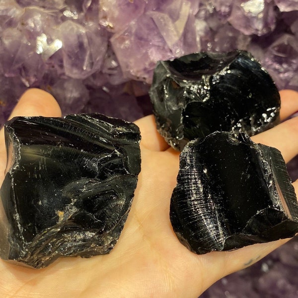 One Rough Obsidian Chunk, Raw Obsidian, Natural Mexico Stone, High Grade , Protection Stone, Alter, Strong Psychic Tool, Warrior Crystal