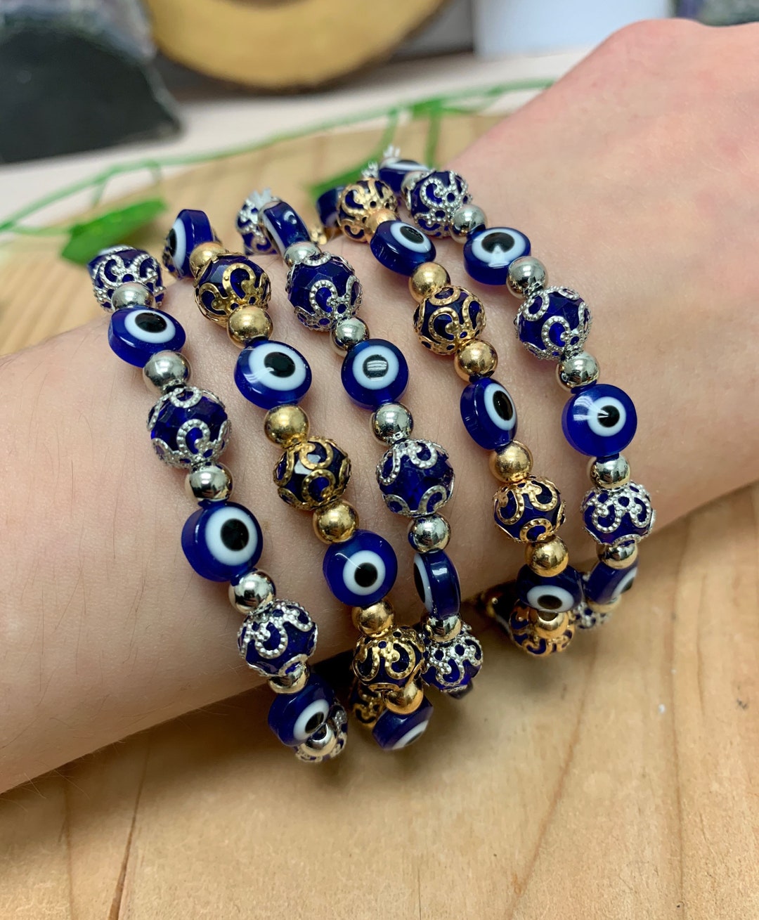 Nafsu - Eye bead bracelet I Brown main image 1