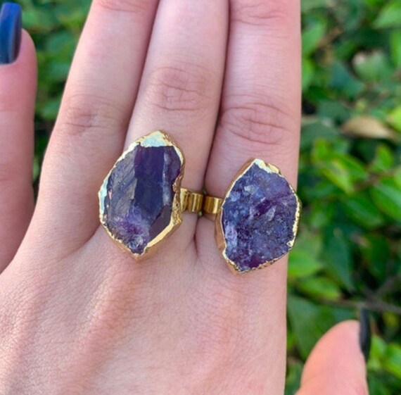 Gold plated amethyst ring online