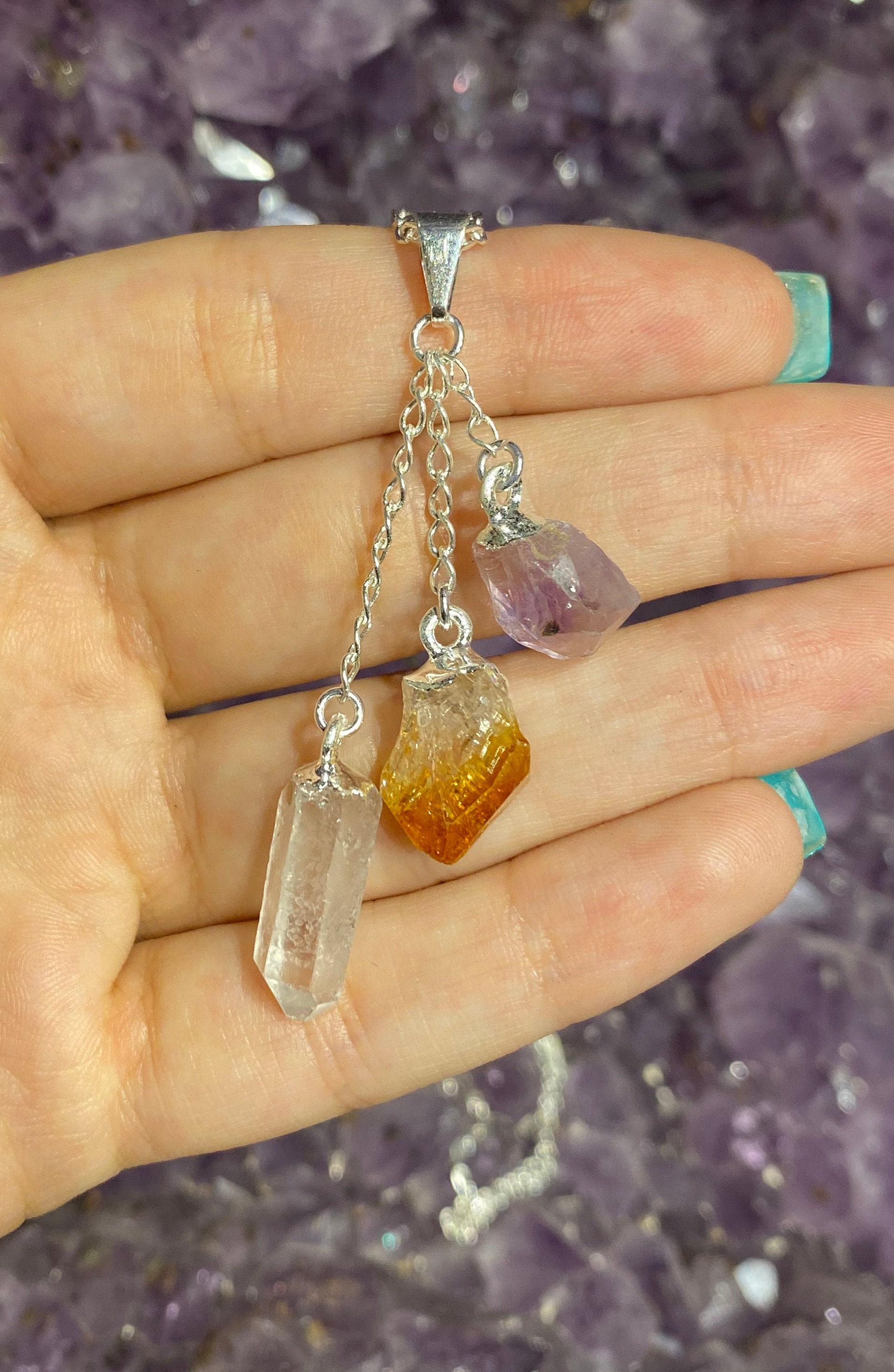 Citrine quartz necklace sale