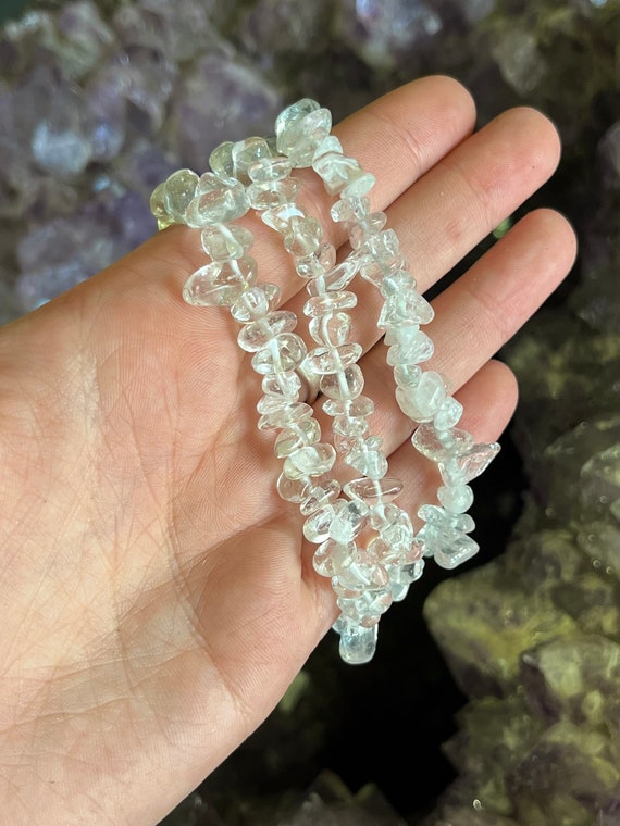 Clear Quartz Chip Bracelet, Quartz Bracelet, Quartz Jewelry